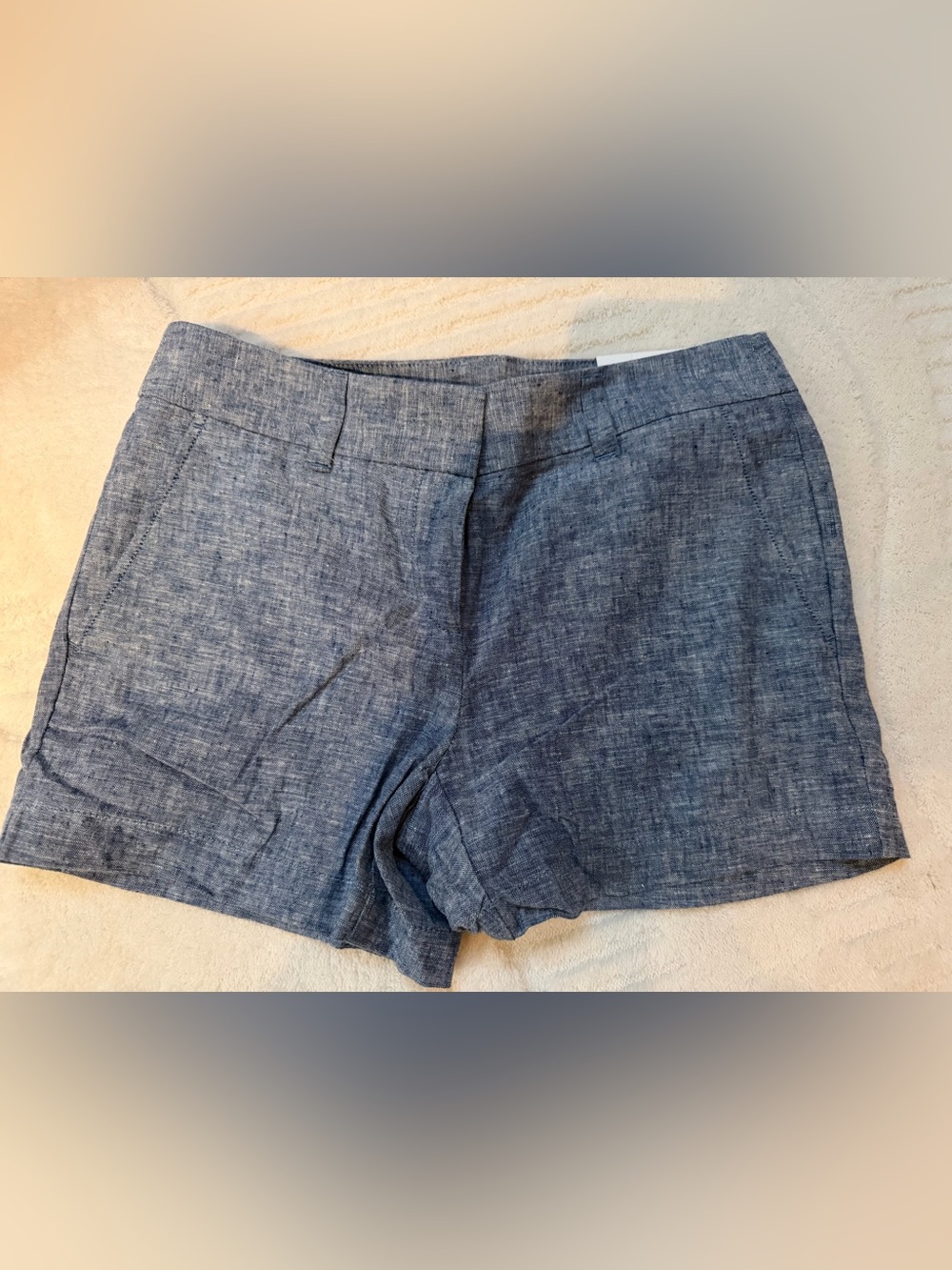 Women’s Linen-Blend Blue Shorts